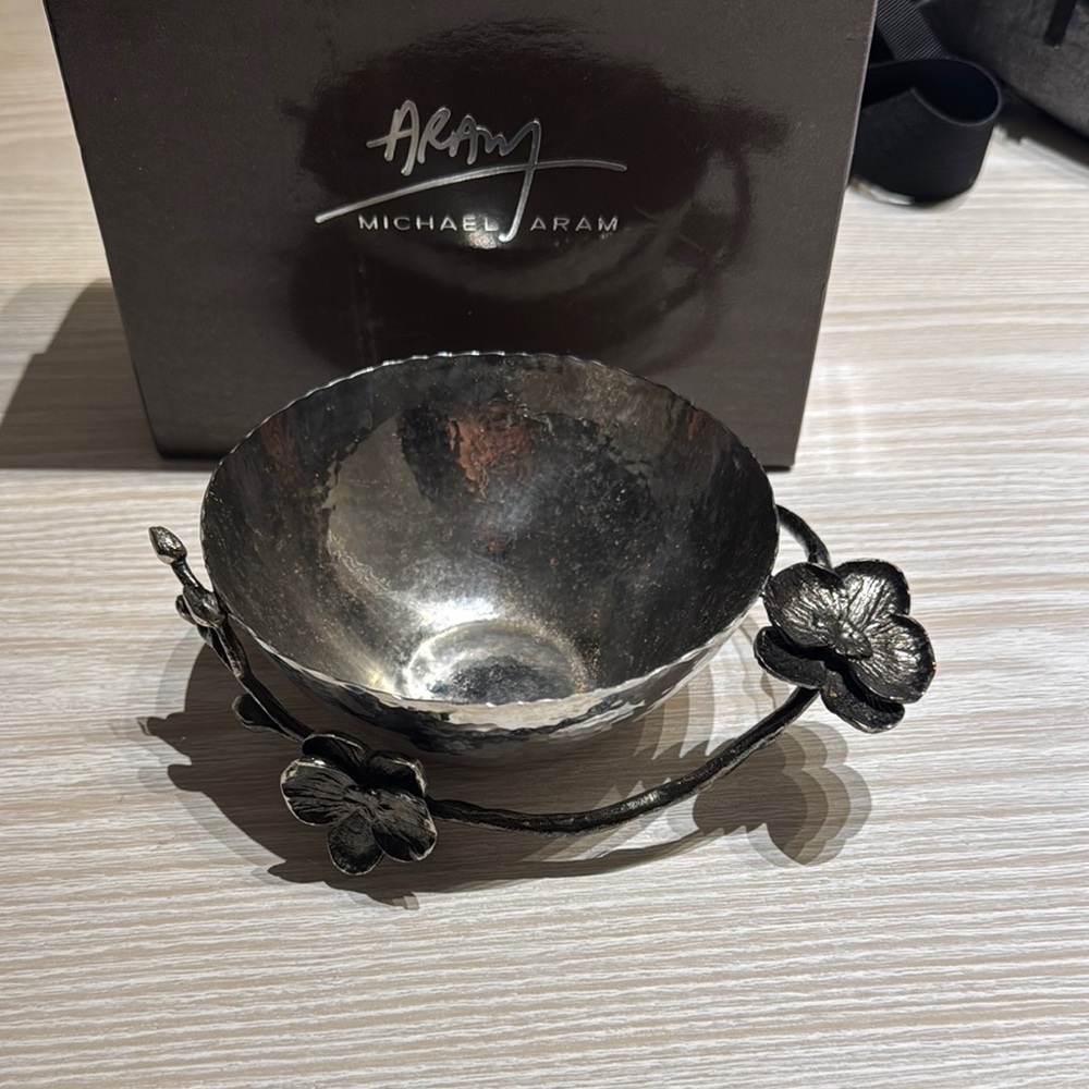 Michael Aram Silver Decorative Metal Bowl